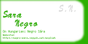 sara negro business card
