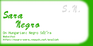 sara negro business card